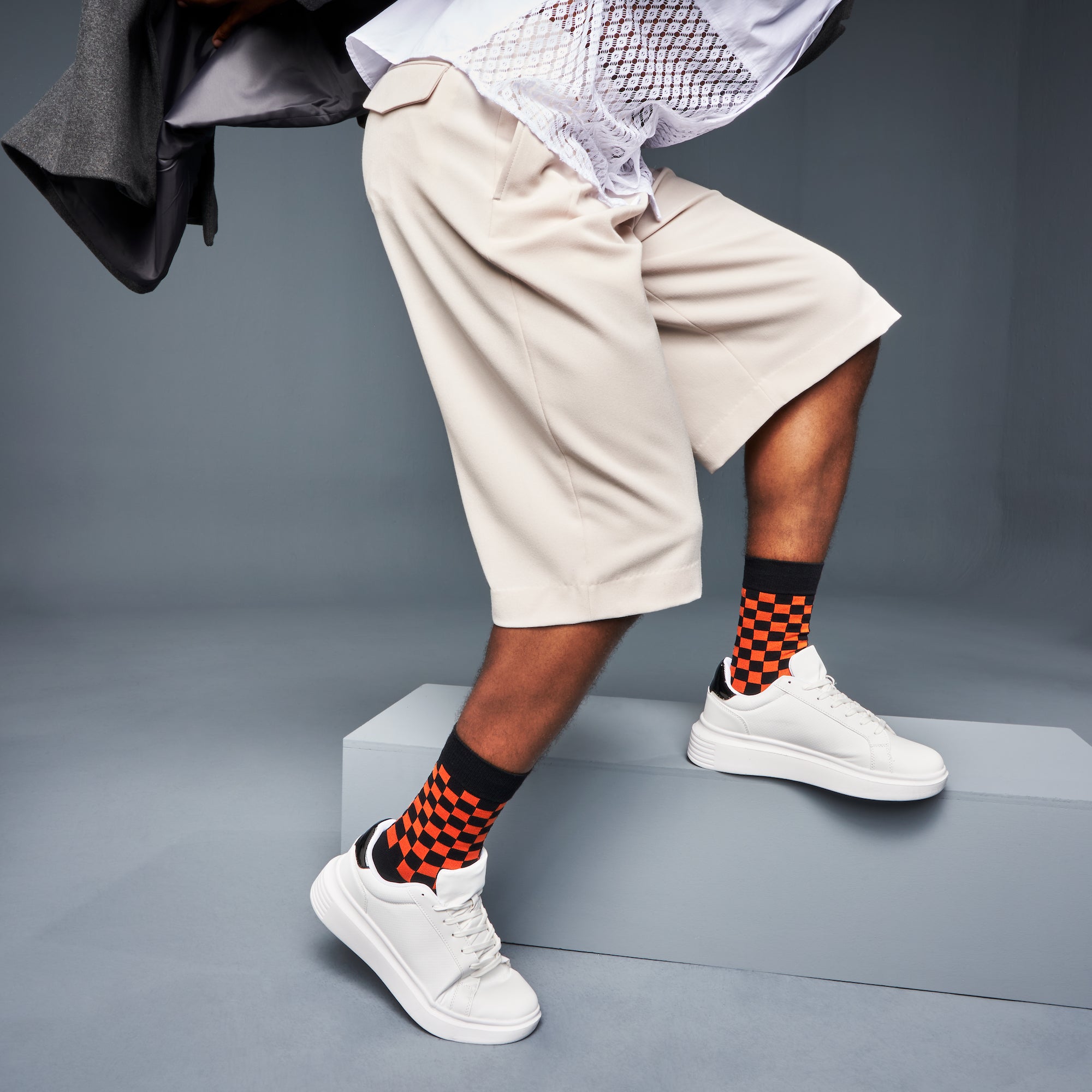TABIO Men's Plaid Cotton Crew Socks