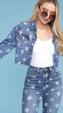 THE STARS AT NIGHT~~PRINTED DENIM JACKET