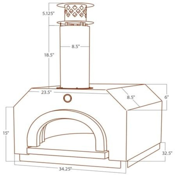 Chicago Brick Oven CBO 500 Countertop Pizza Oven Specification Sheet