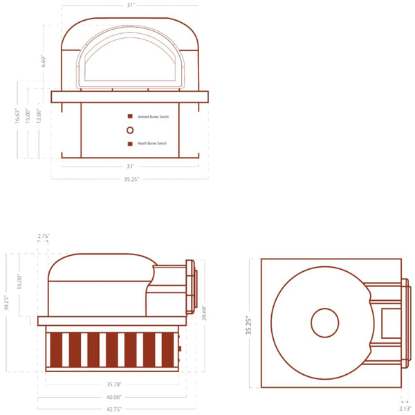 Chicago Brick Oven CBO 750 Hybrid Pizza Oven DIY Kit Specification Sheet