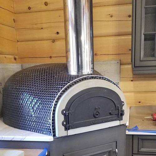 Chicago Brick Oven CBO 750 Pizza Oven DIY Kit with Tile on the Outside Indoors