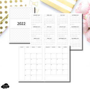 half letter rings size 2022 minimalist monthly calendar sunday star annieplansprintables llc