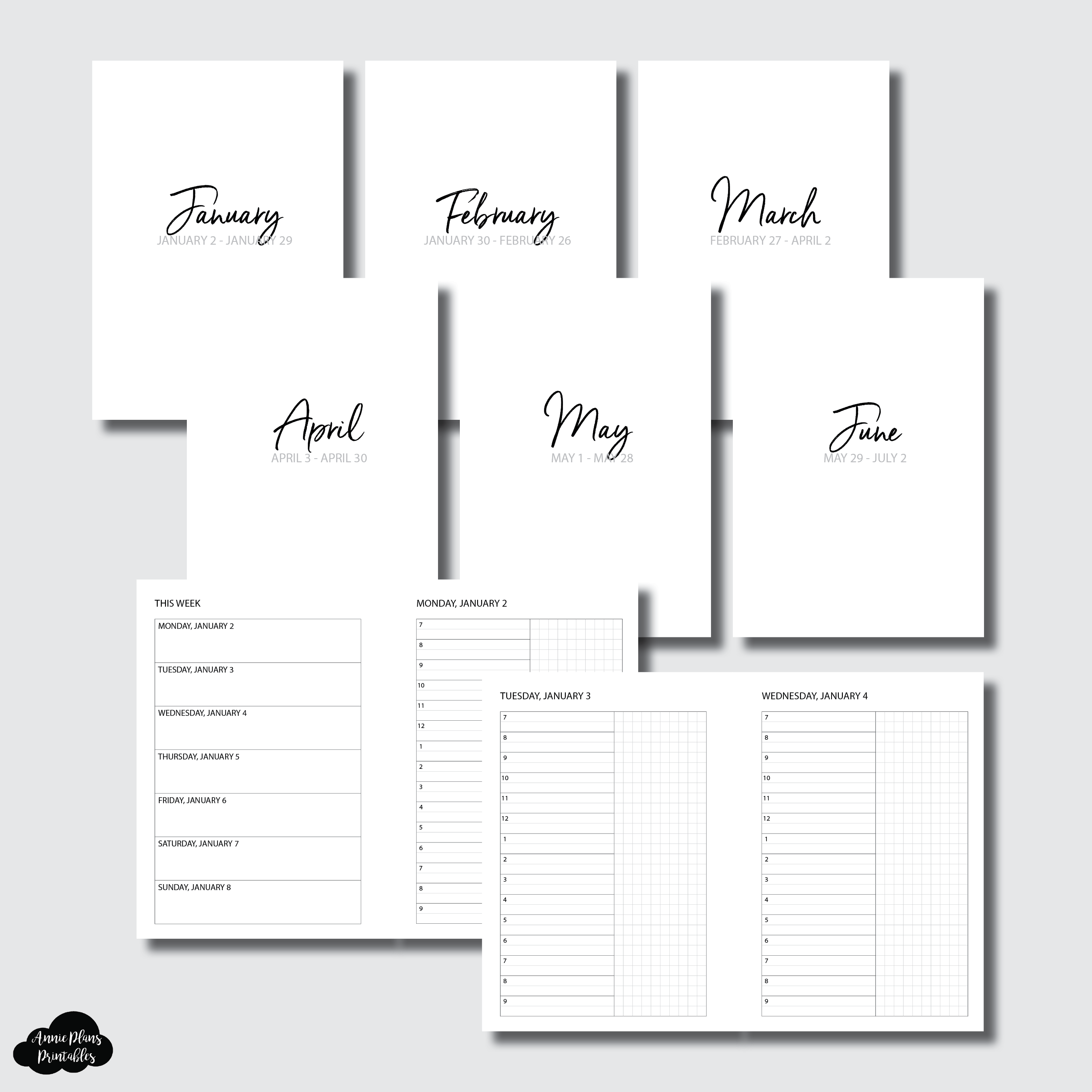 A6 Rings Size | JAN - JUN 2023 Bundle: Weekly/Daily TIMED Printable Insert