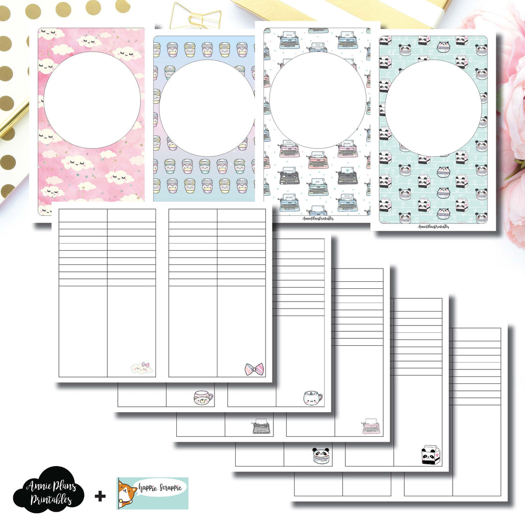 B6 Slim TN Size | HappieScrappie Lists/Weekly Collaboration Printable Insert ©