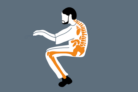 image of skeletal structure while slouching