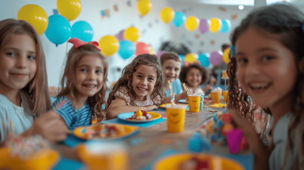 kids in a birthday party