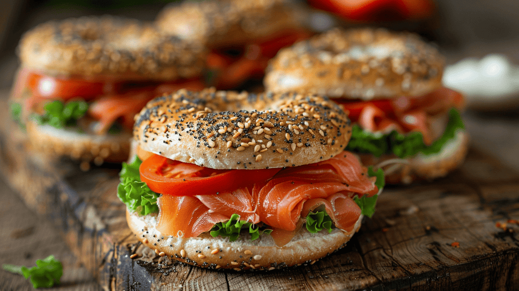 salmon bagel sandwich