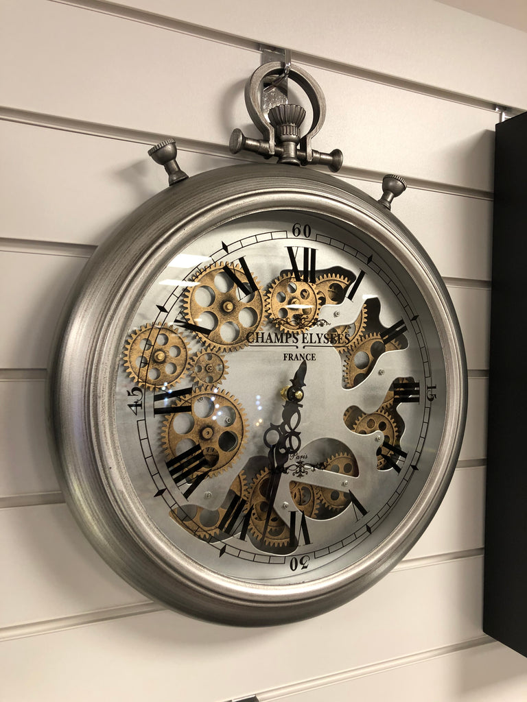 silver pocket watch clock