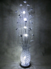 black and silver flower floor lamp