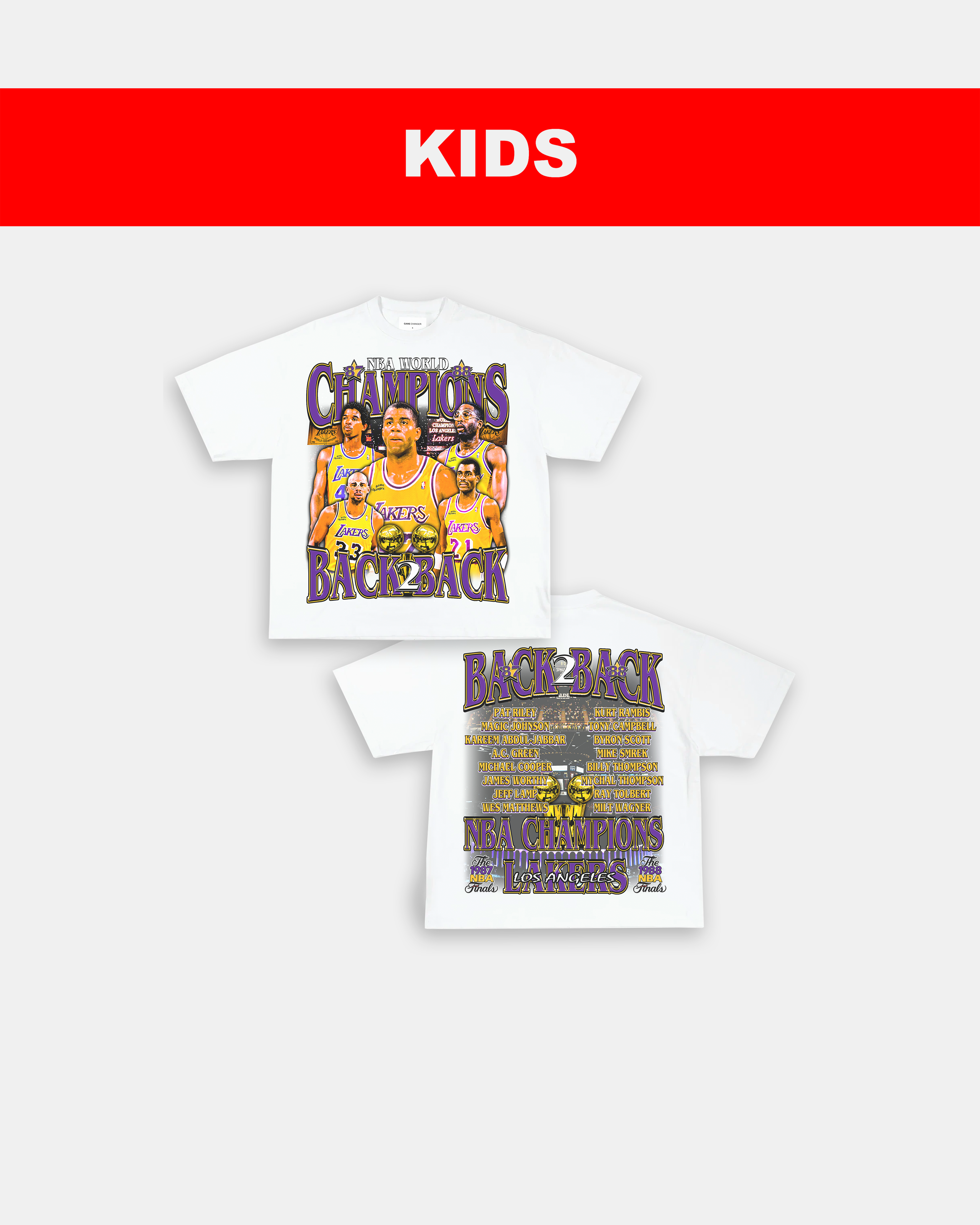 87 & 88 NBA CHAMPS - KIDS GRAPHIC TEE - [DS]