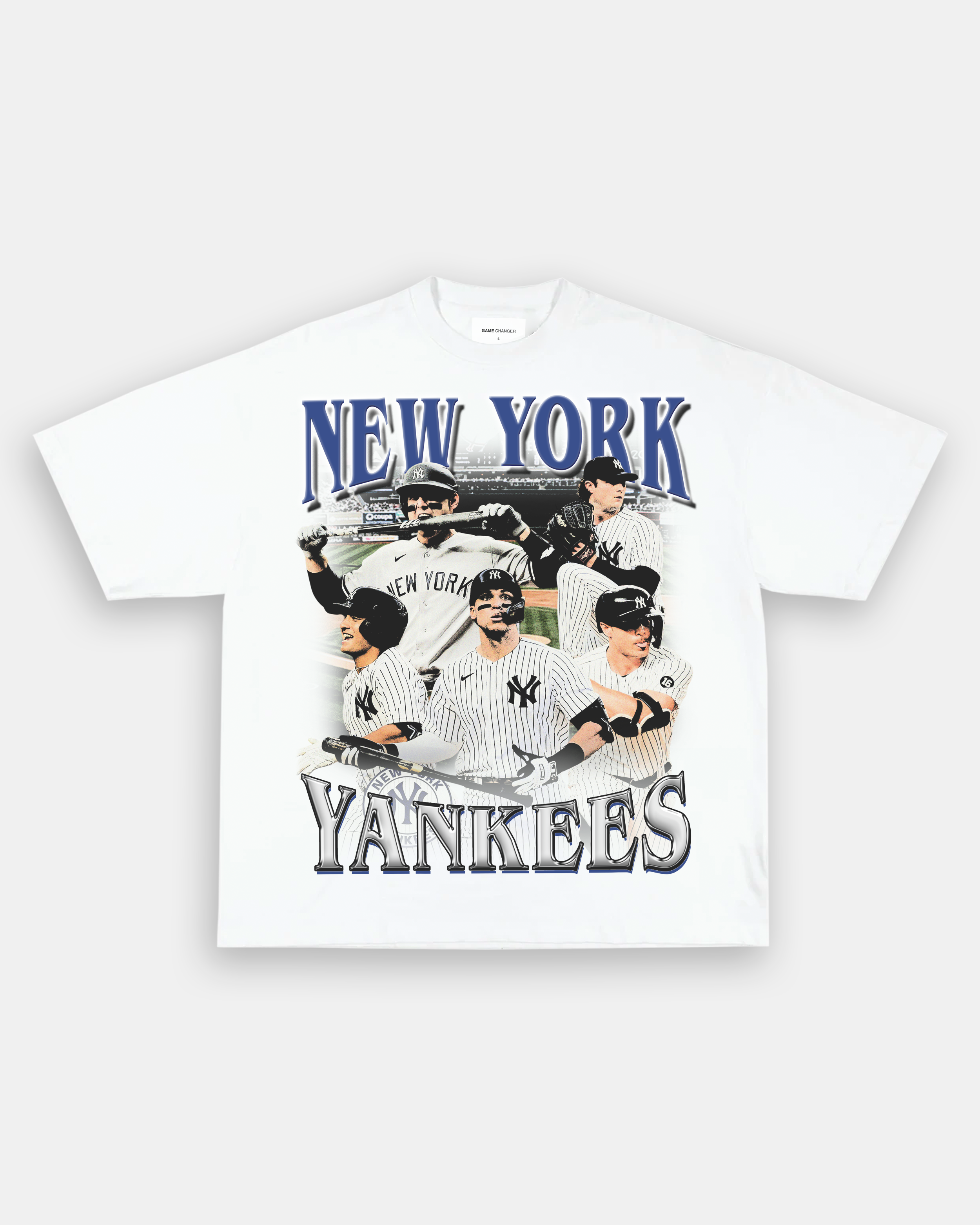 NY Yankees Tee Shirt Slate Blue Short Sleeve Size L Baseball Green  Cloverleaf