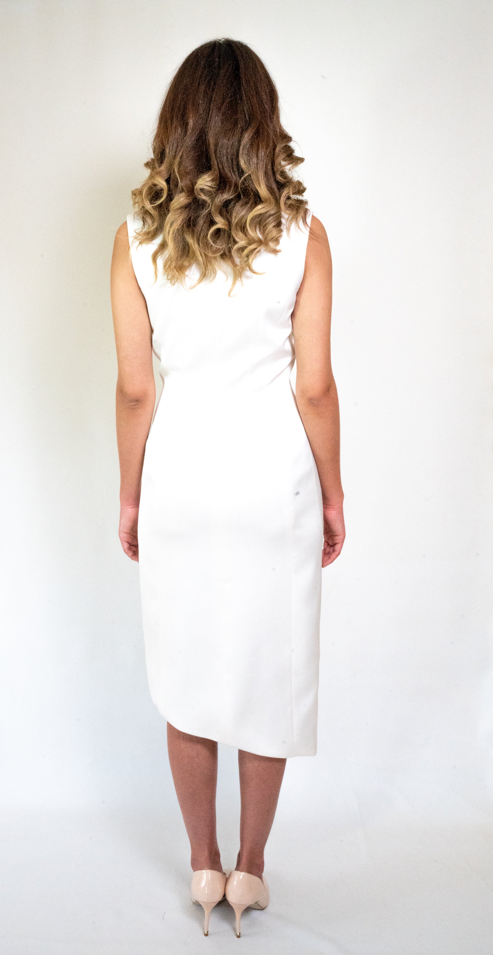 White Asymmetric Dress Jacket #101-18