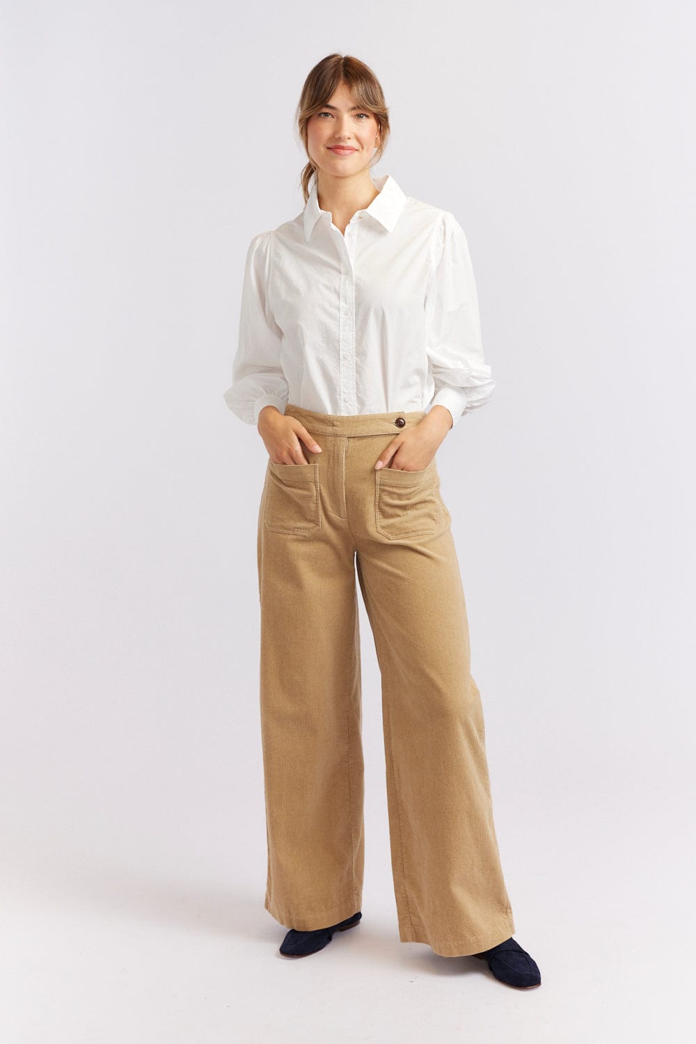 Alessandra Wisteria Corduroy Pant in Sand Beige