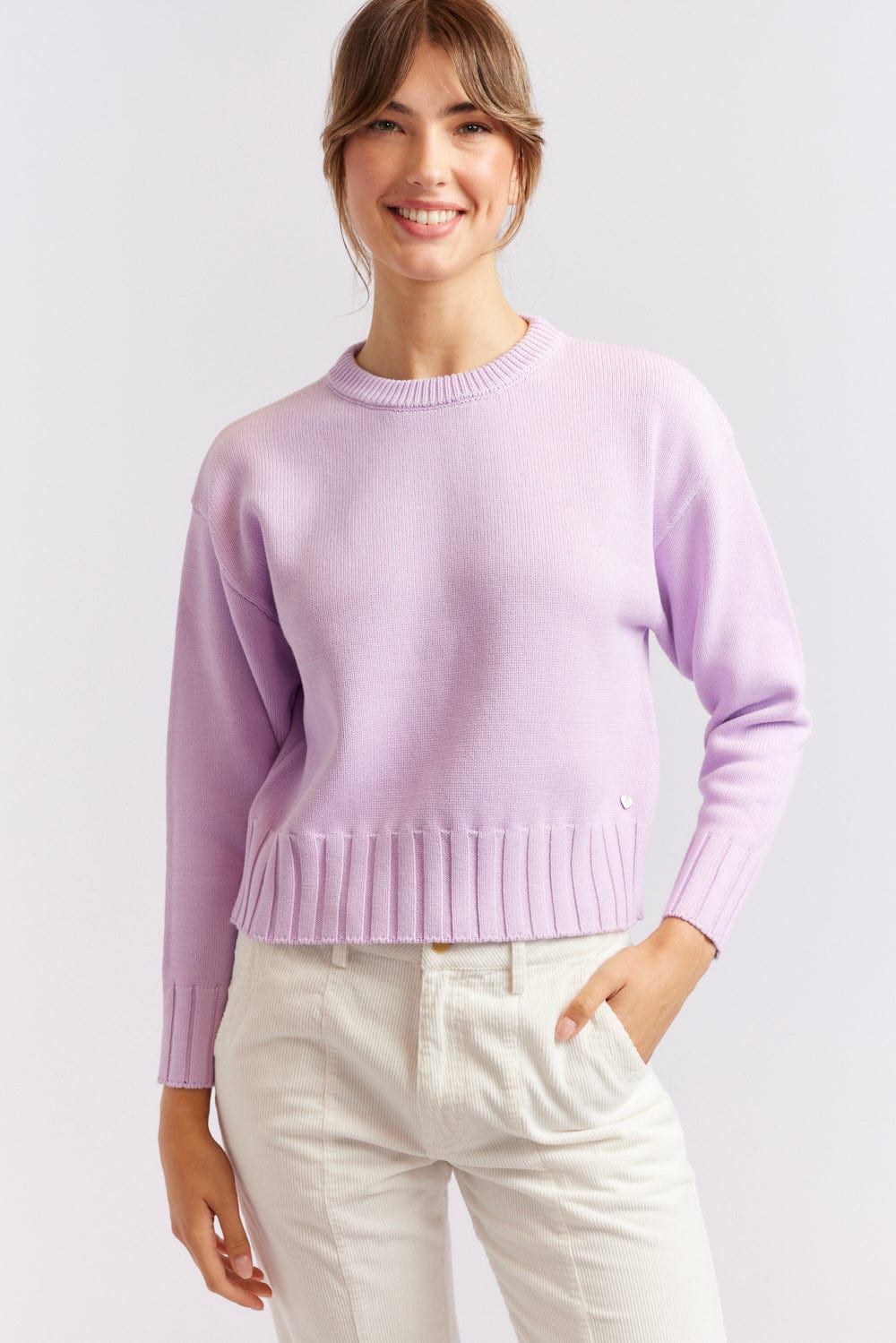 Alessandra Tootsie Cotton Sweater in Hyacinth Lilac