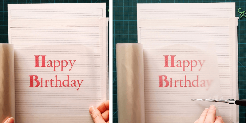 Unwind your Transfer Roll over your die-cut letters