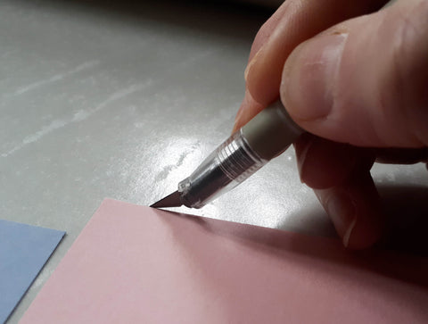 Cut out your card using a craft knife and make your card self adhesive
