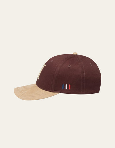 Les Deux MEN Baseball Cap Suede II Cap 625816-Dark Burgundy/Warm Sand