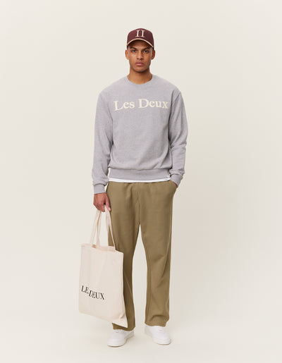 Les Deux MEN Charles Sweatshirt Sweatshirt 310201-Light Grey Melange/White