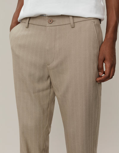 Les Deux MEN Como Reg Herringbone Suit Pants Pants 855817-Walnut/Light Desert Sand