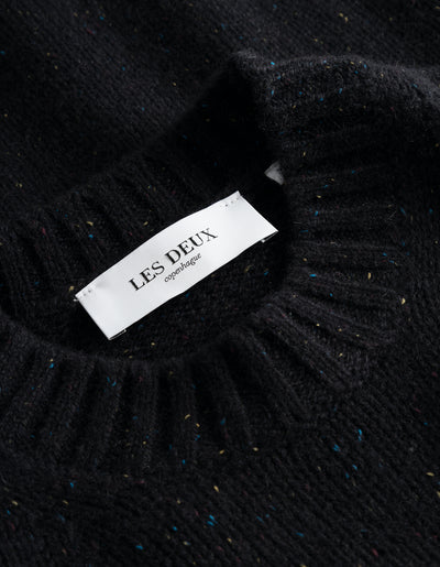 Les Deux MEN Gary Fleck Wool Roundneck Knitwear 100100-Black