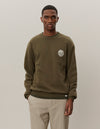 Les Deux MEN Globe Sweatshirt Sweatshirt 522215-Olive Night/Ivory