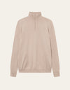 Les Deux MEN Greyson Half-Zip Merino Knit Knitwear 861861-Light Camel Mélange