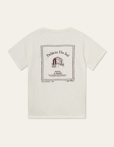 Les Deux MEN Hotel T-Shirt T-Shirt 218625-Light Ivory/Dark Burgundy