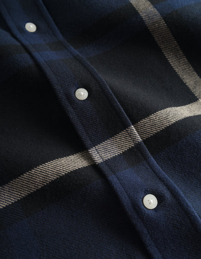 Les Deux MEN Jeremy Flannel Shirt Shirt 460215-Dark Navy/Ivory