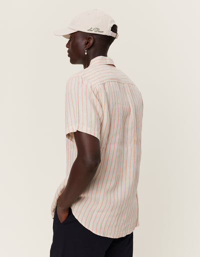 Les Deux MEN Kris Linen SS Shirt Shirt 215613-Ivory/Baked Papaya