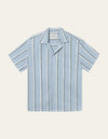 Les Deux MEN Lawson Stripe SS Shirt Shirt 466201-Summer Sky/White