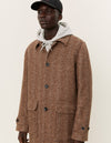 Les Deux MEN Maximilian Herringbone Wool Coat Coat 844810-Coffee Brown/Dark Sand