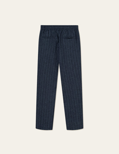 Les Deux MEN Patrick Linen Pants Pants 460215-Dark Navy/Ivory