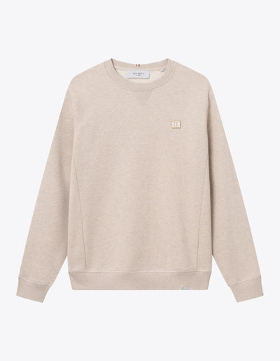 Les Deux MEN Piece Sweatshirt Sweatshirt 206045-Light Sand Melange/Ivory-Dark Sand