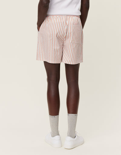 Les Deux MEN Stan Stripe Seersucker Swim Shorts Swimshorts 215613-Ivory/Baked Papaya