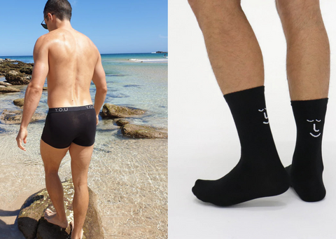 Black underwear and socks matching set