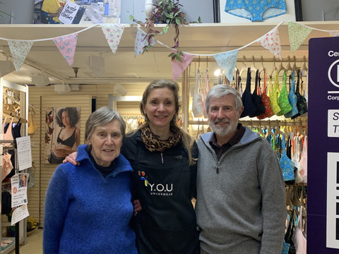 Sarah Jordan CEO & Founder with her parents in the Y.O.U Oxford shop