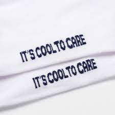 It's Cool to care Leiho socks motto