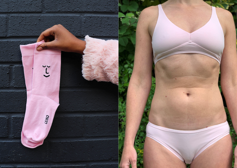 Light Pink underwear and socks matching set