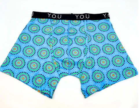 Our Mid-Length Blue Mara Trunks