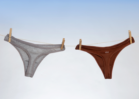 Y.O.U thongs on a washing line