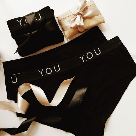 Black Underwear Wrapped up with Ribbon