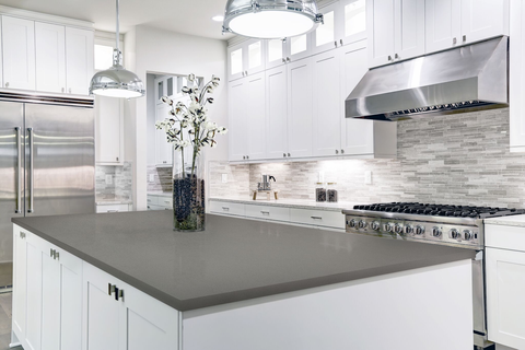 White Cabinets With Gray Countertops Add Depth To Your Kitchen
