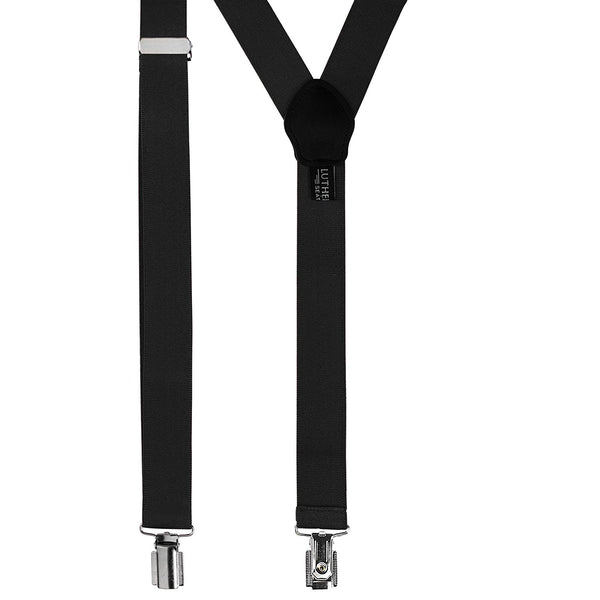Black Tuxedo Suspenders - Clip Style Braces - Y Back Design - Luther ...