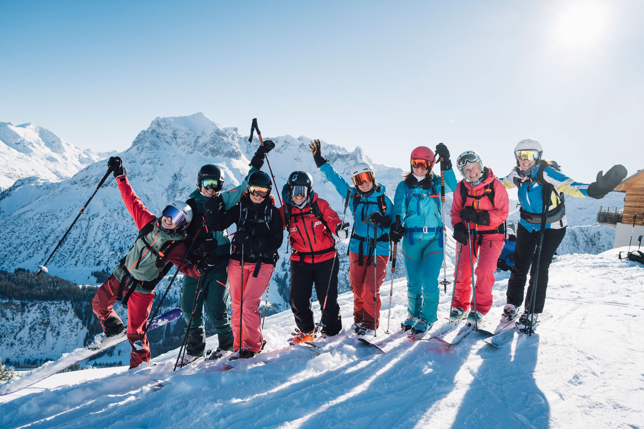 laughing women ski group