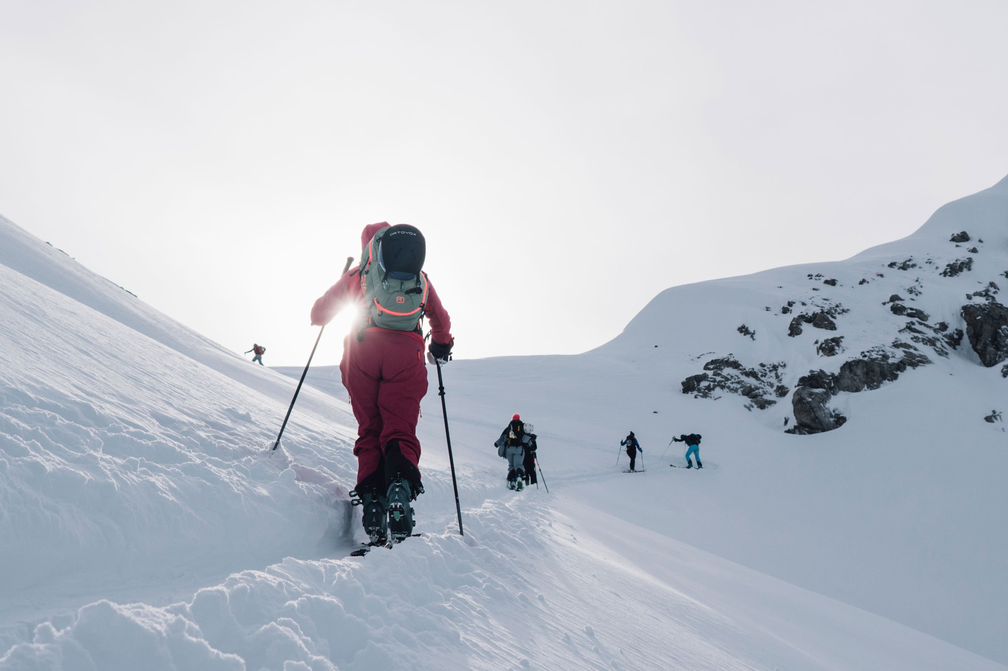 women ski touring group