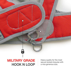 graphic showing military grade hook and loop closure for security
