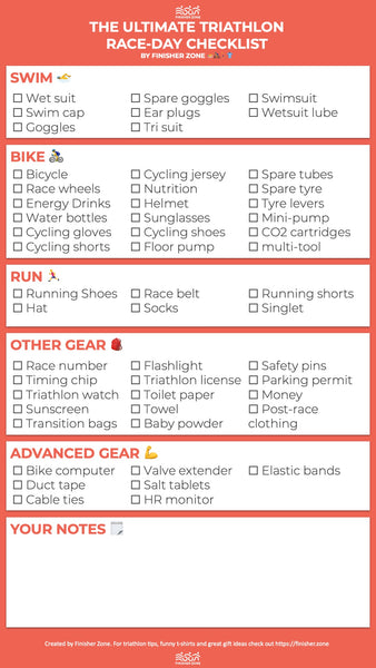 Triathlon checklist