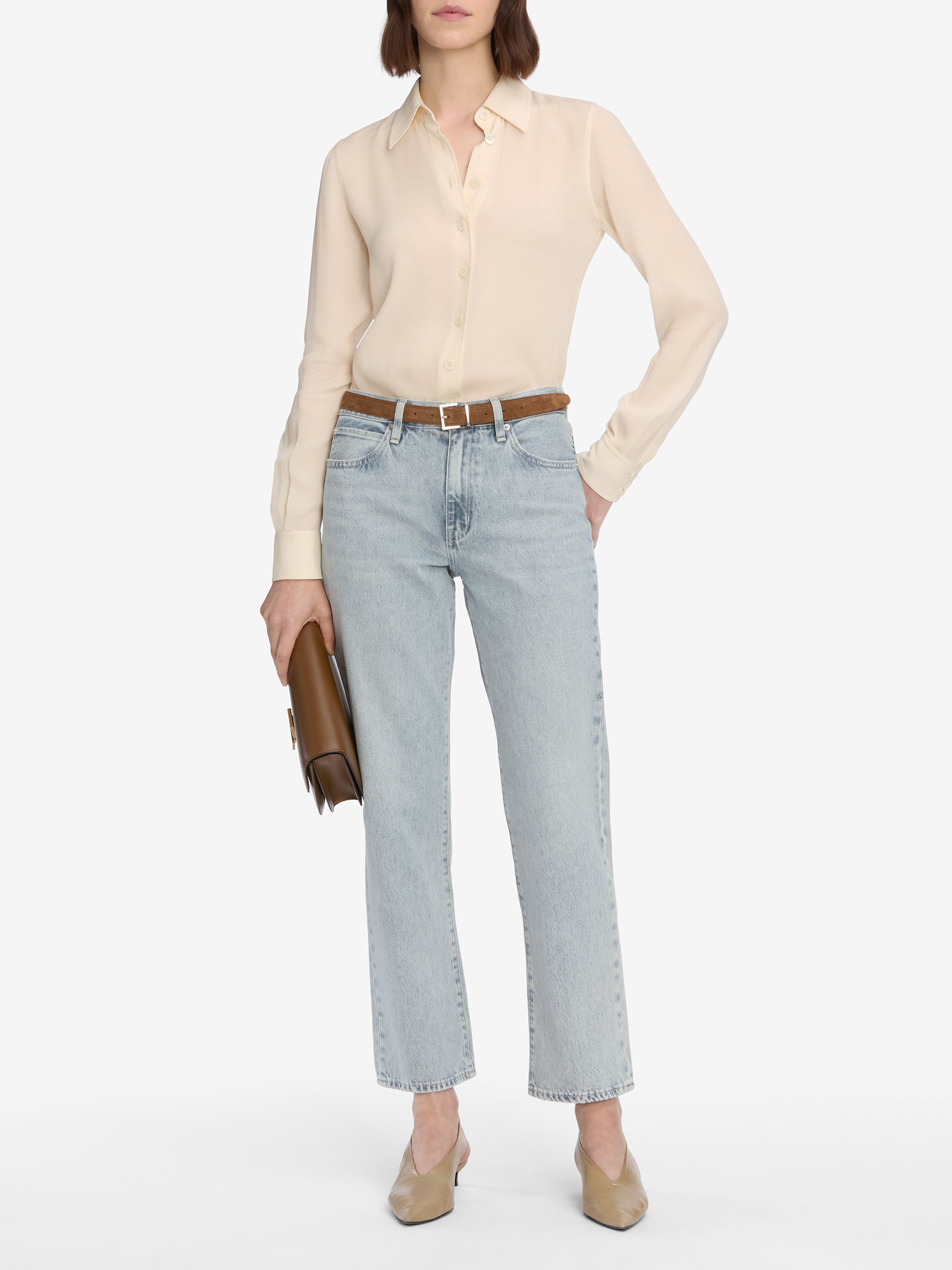 Frame The Ruler Crop Jeans In Gray