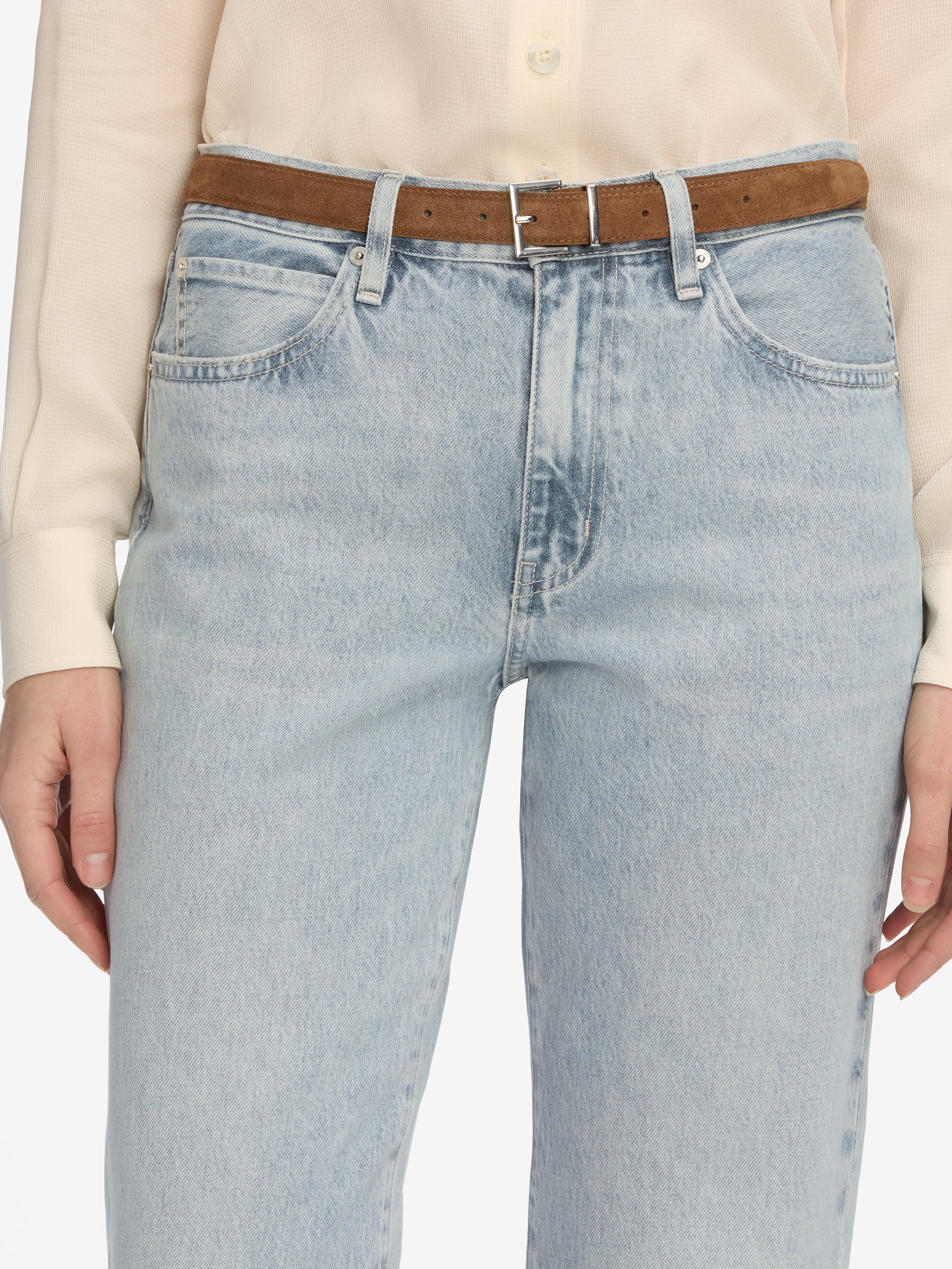 Frame The Ruler Crop Jeans In Gray