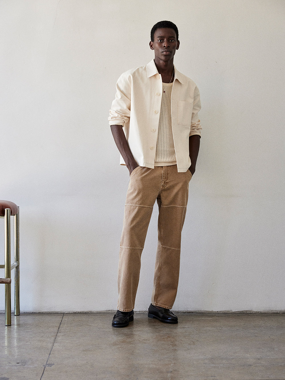 Shop Frame Canvas Workwear Pant In White